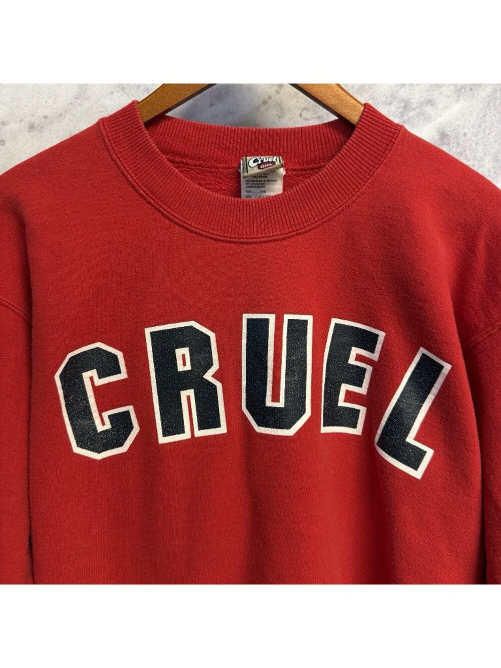 Vintage Cruel Girl Sweatshirt Red Crew Neck Size Medium Y2k Skate Grunge